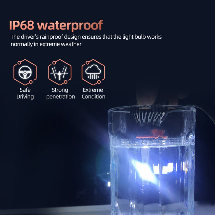 F2 H8 / H9 / H11 2 PCS DC9-36V / 25W / 6000K / 2500LM IP68 Waterproof Car LED Headlight(Cold White Light) - LED Headlamps by PMC Jewellery | Online Shopping South Africa | PMC Jewellery | Buy Now Pay Later Mobicred