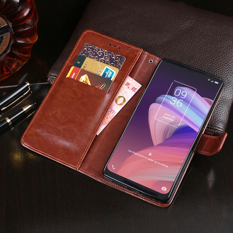 For TCL 10 SE idewei Crazy Horse Texture Horizontal Flip Leather Case with Holder & Card Slots & Wallet(Blue) - free shipping - PMC Jewellery - Order now!