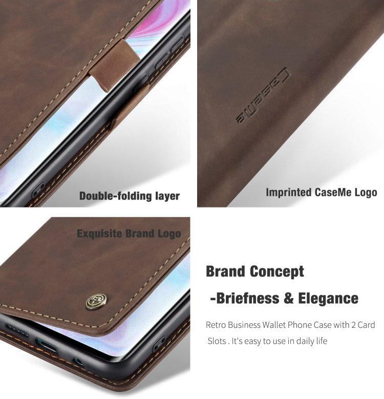 For Xiaomi CC9 Pro CaseMe 013 Multifunctional Horizontal Flip Leather Case with Holder & Card Slot & Wallet(Coffee) - Xiaomi Cases by CaseMe | Online Shopping South Africa | PMC Jewellery | Buy Now Pay Later Mobicred