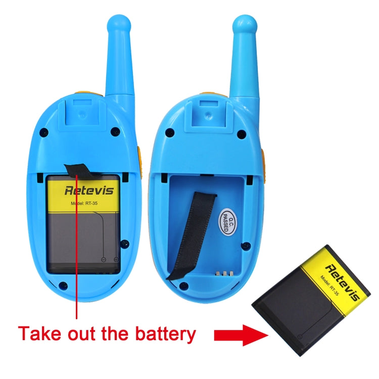 1 Pair RETEVIS RT35 0.5W EU Frequency 446MHz 8CH Handheld Children Walkie Talkie(Blue) - free shipping - PMC Jewellery - Order now!