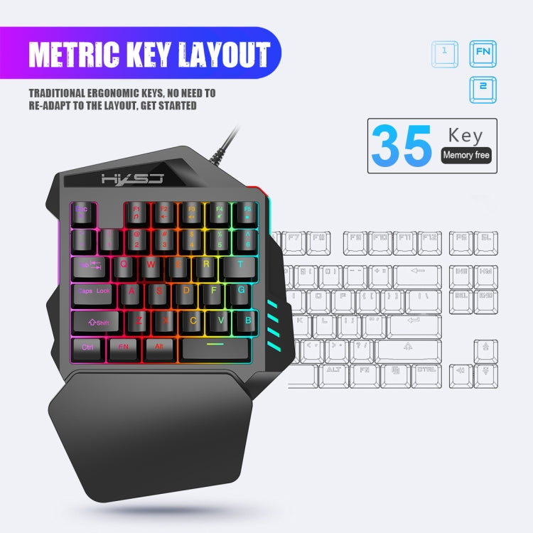 HXSJ P6+V100+A869 Keyboard Mouse Converter + One-handed Keyboard + Gaming Mouse Set - Wired Mice by HXSJ | Online Shopping South Africa | PMC Jewellery | Buy Now Pay Later Mobicred