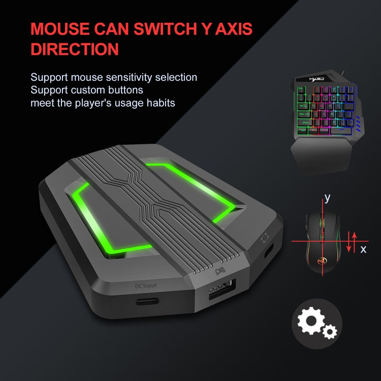 HXSJ P6+V100+A869 Keyboard Mouse Converter + One-handed Keyboard + Gaming Mouse Set - Wired Mice by HXSJ | Online Shopping South Africa | PMC Jewellery | Buy Now Pay Later Mobicred