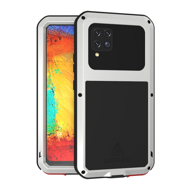 For Samsung Galaxy A42 LOVE MEI Metal Shockproof Waterproof Dustproof Protective Case with Glass(Silver) - Galaxy Phone Cases by LOVE MEI | Online Shopping South Africa | PMC Jewellery