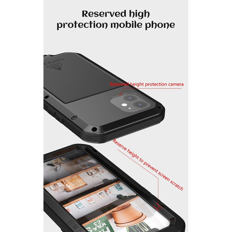 For iPhone 12 LOVE MEI Metal Shockproof Life Waterproof Dustproof Protective Case(Red) - iPhone 12 / 12 Pro Cases by LOVE MEI | Online Shopping South Africa | PMC TechLife | Buy Now Pay Later Mobicred