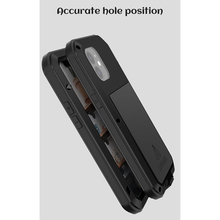 For iPhone 12 LOVE MEI Metal Shockproof Life Waterproof Dustproof Protective Case(Red) - iPhone 12 / 12 Pro Cases by LOVE MEI | Online Shopping South Africa | PMC TechLife | Buy Now Pay Later Mobicred