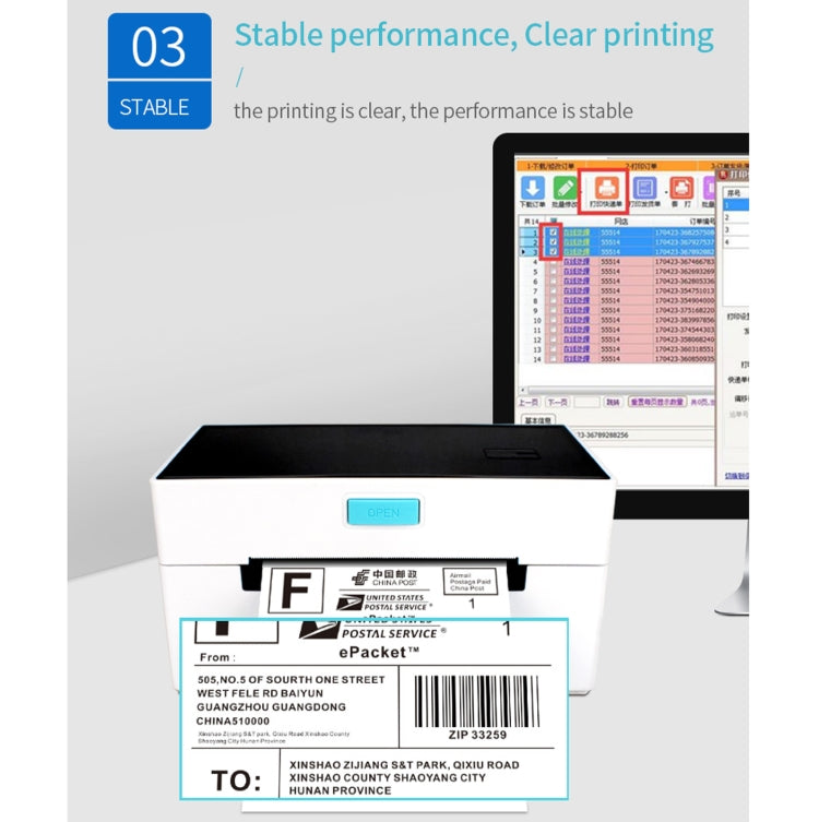 POS-9220 100x150mm Thermal Express Bill Self-adhesive Label Printer, USB with Holder Version, EU Plug - Receipt Printers by PMC Jewellery | Online Shopping South Africa | PMC Jewellery | Buy Now Pay Later Mobicred