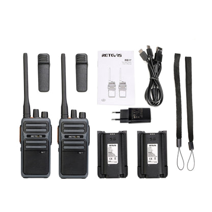 1 Pair RETEVIS RB617 PMR446 16CHS License-free Two Way Radio Handheld Walkie Talkie, EU Plug(Black) - Handheld Walkie Talkie by RETEVIS | Online Shopping South Africa | PMC Jewellery | Buy Now Pay Later Mobicred