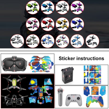 FPV-TZ-SF 4 in 1 Waterproof Anti-Scratch Decal Skin Wrap Stickers Personalized Film Kits for DJI FPV Drone & Goggles V2 & Remote Control & Rocker(Fluorescent Silver) - Protective Film & Stickers by PMC Jewellery | Online Shopping South Africa | PMC Jewellery | Buy Now Pay Later Mobicred