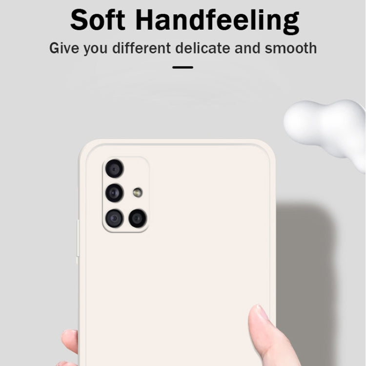 For Samsung Galaxy M51 Solid Color Imitation Liquid Silicone Straight Edge Dropproof Full Coverage Protective Case(White) - Galaxy Phone Cases by PMC Jewellery | Online Shopping South Africa | PMC Jewellery | Buy Now Pay Later Mobicred