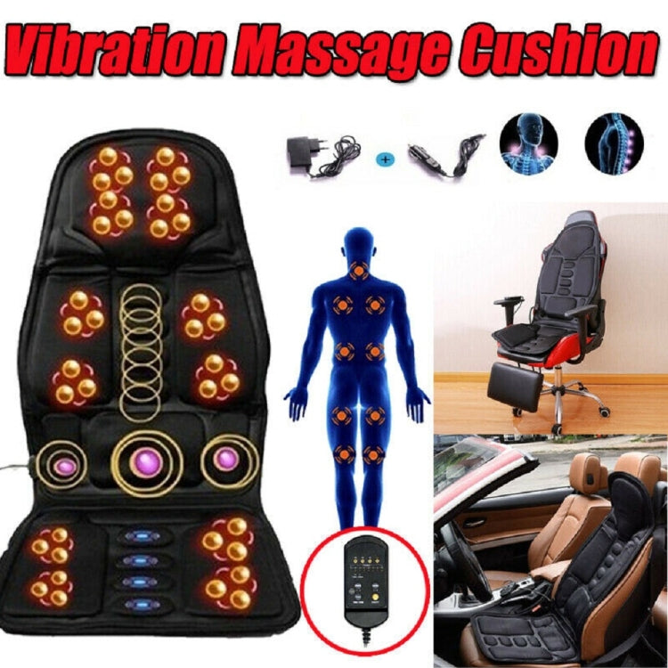 7 Massage Heads 8 Modes Car / Household Multifunctional Whole Body Cervical Massage Seat Cushion, Plug Type:EU Plug(Black) - Seat Accessories by PMC Jewellery | Online Shopping South Africa | PMC Jewellery | Buy Now Pay Later Mobicred