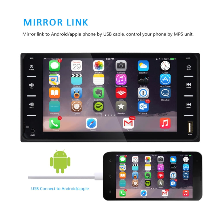 Q3160 7 inch Car Touch Capacitive Screen MP5 Player Support FM / TF / Mirror Link for Toyota Corolla - Car MP3 & MP4 & MP5 by PMC TechLife | Online Shopping South Africa | PMC TechLife | Buy Now Pay Later Mobicred