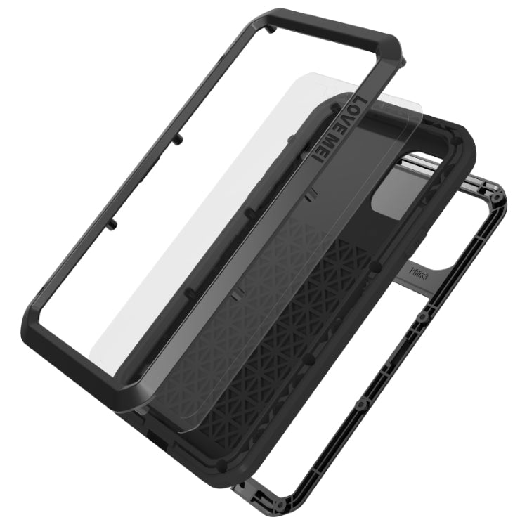 For iPhone 11 Pro LOVE MEI Metal Shockproof Waterproof Dustproof Protective Case(Black) - iPhone 11 Pro Cases by LOVE MEI | Online Shopping South Africa | PMC TechLife | Buy Now Pay Later Mobicred