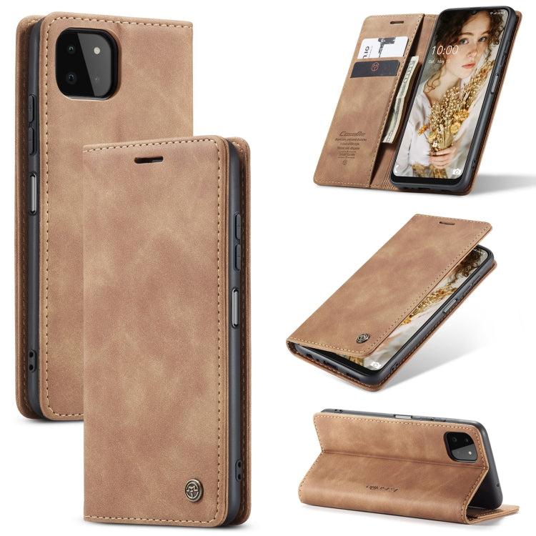 For Samsung Galaxy A22 5G CaseMe 013 Multifunctional Horizontal Flip Leather Case with Card Slot & Holder & Wallet(Brown) - Galaxy Phone Cases by CaseMe | Online Shopping South Africa | PMC Jewellery | Buy Now Pay Later Mobicred