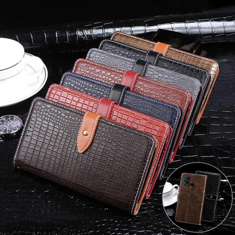 For Outkitel C23 Pro idewei Crocodile Texture Horizontal Flip Leather Case with Holder & Card Slots & Wallet(Dark Blue) - free shipping - PMC Jewellery - Order now!