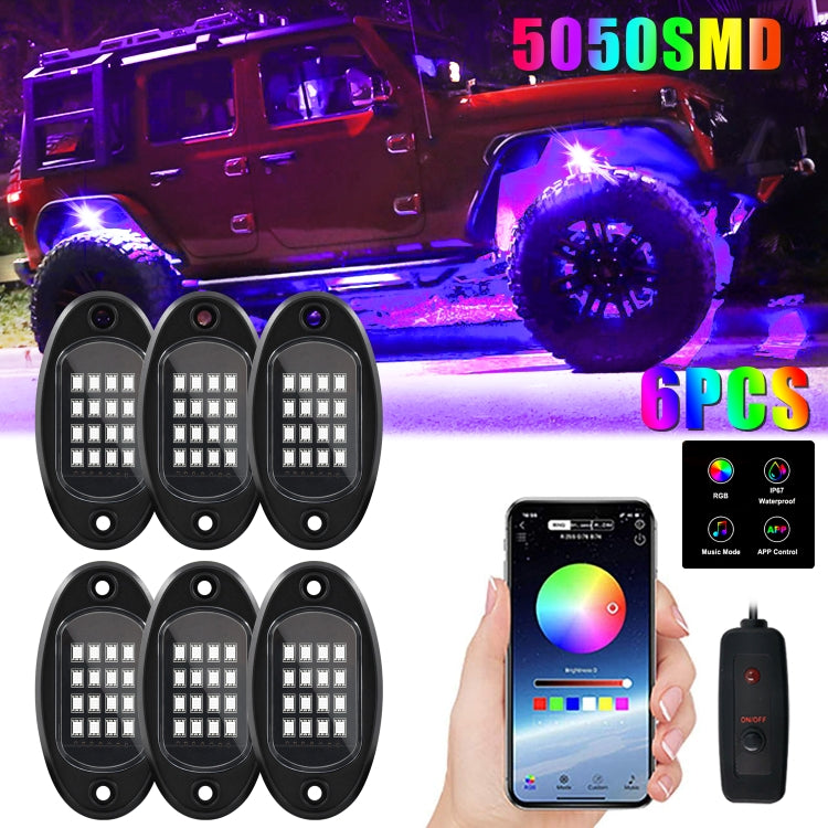 6 in 1 DC12V Car Mobile Phone Bluetooth APP Control  RGB Symphony Chassis Light with 16LEDs SMD-5050 Lamp Beads - Instrument Lights by PMC Jewellery | Online Shopping South Africa | PMC Jewellery | Buy Now Pay Later Mobicred