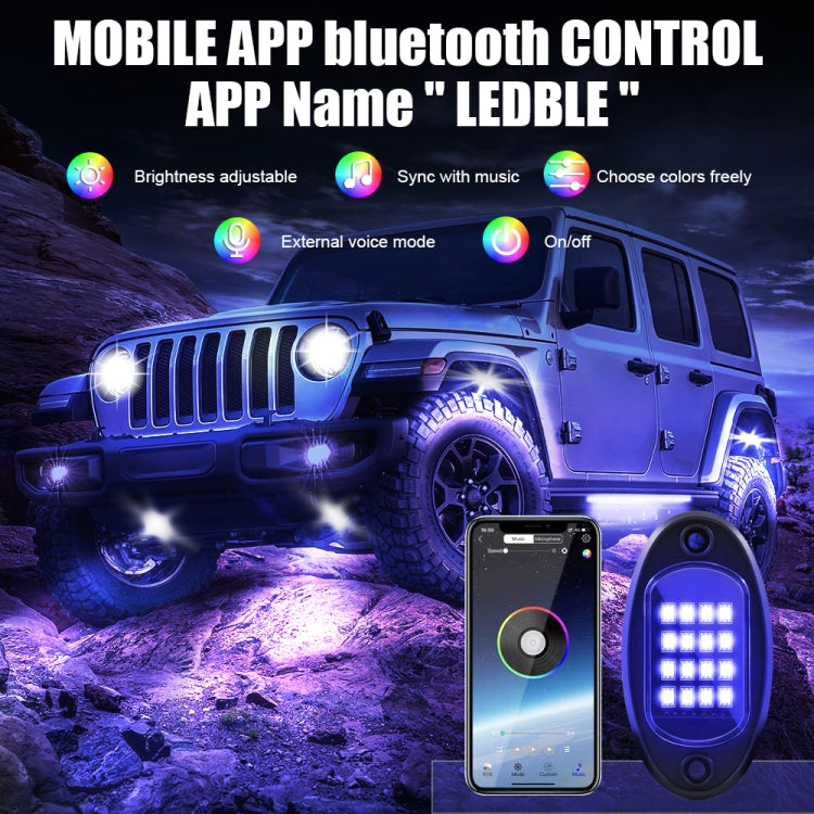 4 in 1 DC12V Car Mobile Phone Bluetooth APP Control  RGB Symphony Chassis Light with 16LEDs SMD-5050 Lamp Beads - Instrument Lights by PMC Jewellery | Online Shopping South Africa | PMC Jewellery | Buy Now Pay Later Mobicred