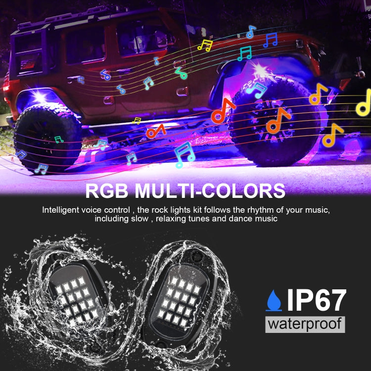 4 in 1 DC12V Car Mobile Phone Bluetooth APP Control  RGB Symphony Chassis Light with 16LEDs SMD-5050 Lamp Beads - Instrument Lights by PMC Jewellery | Online Shopping South Africa | PMC Jewellery | Buy Now Pay Later Mobicred