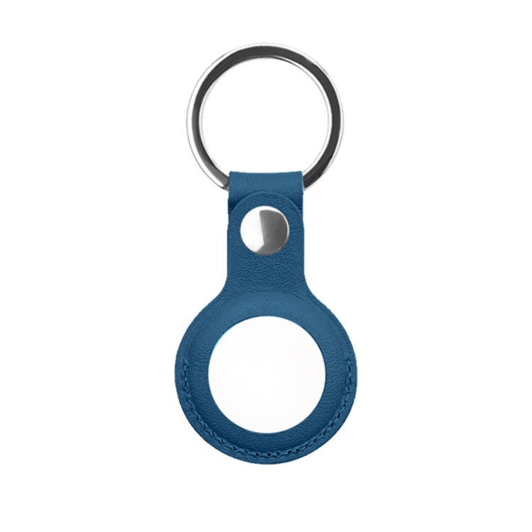 Mutural PU Leather Protective Case with Key Ring for AirTag(Dark Blue) - Other by Mutural | Online Shopping South Africa | PMc TechLife | Buy Now Pay Later Mobicred