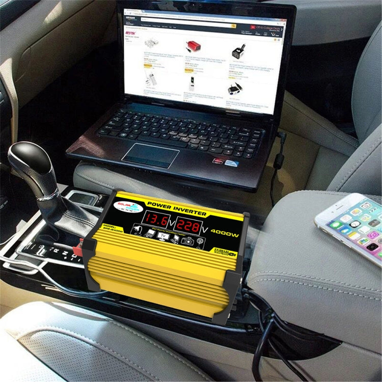 Legend II Generation 12V to 110V 4000W Modified Square Wave Car Power Inverter(Yellow) - Modified Square Wave by PMC TechLife | Online Shopping South Africa | PMC TechLife | Buy Now Pay Later Mobicred