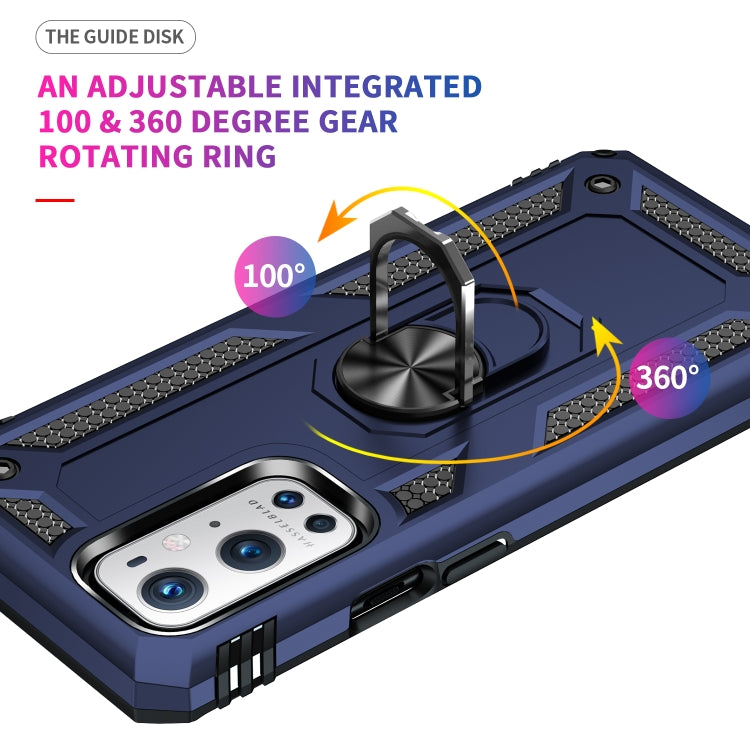 For OnePlus 9 Pro Shockproof TPU + PC Protective Case with 360 Degree Rotating Holder(Blue) - OnePlus Cases by PMC TechLife | Online Shopping South Africa | PMC TechLife