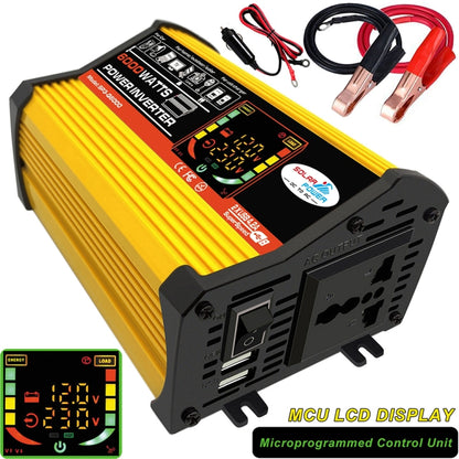 Legend III Generation DC12V to AC220V 6000W Modified Square Wave Car Power Inverter with LED Display(Yellow) - Modified Square Wave by PMC Jewellery | Online Shopping South Africa | PMC Jewellery | Buy Now Pay Later Mobicred