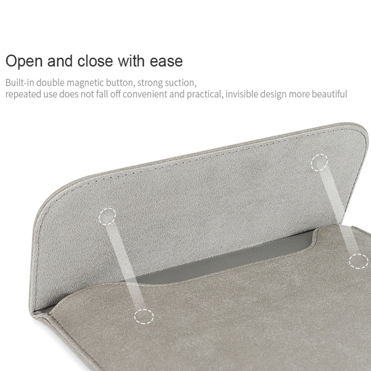 PU02 Ultra-thin Notebook Liner Bag with Small Bag, Size:13.3 inch(Light Grey) - 13.3 inch by PMC TechLife | Online Shopping South Africa | PMC TechLife | Buy Now Pay Later Mobicred