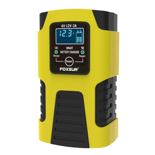 FOXSUR 2A / 6V / 12V Car / Motorcycle 3-stage Full Smart Battery Charger, Plug Type:EU Plug(Yellow) - Battery Charger by FOXSUR | Online Shopping South Africa | PMC Jewellery | Buy Now Pay Later Mobicred