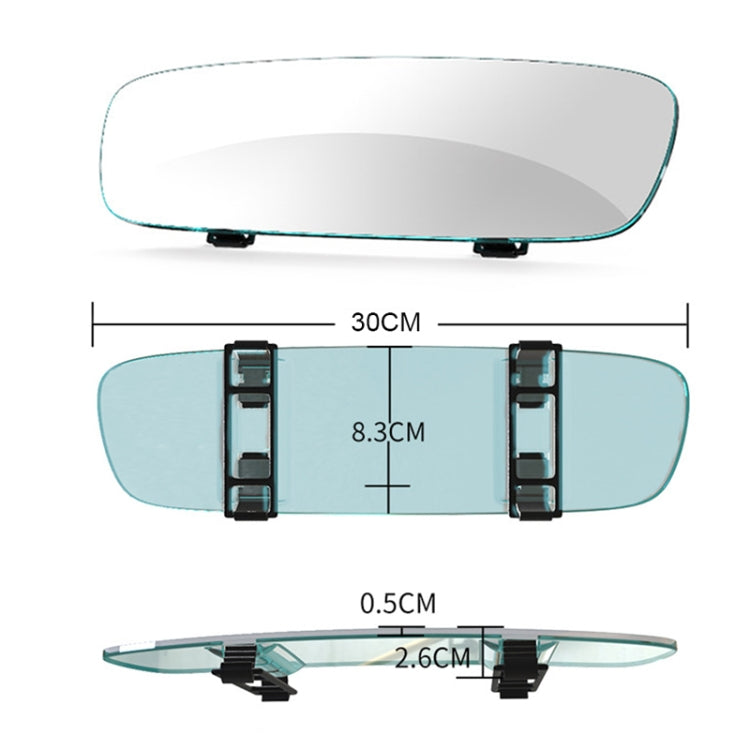 3R-339 Curved Mirror 300mm Car Rearview Retrofit Frameless Clear Large Mirror(White) - Interior Mirrors by 3R | Online Shopping South Africa | PMC TechLife | Buy Now Pay Later Mobicred
