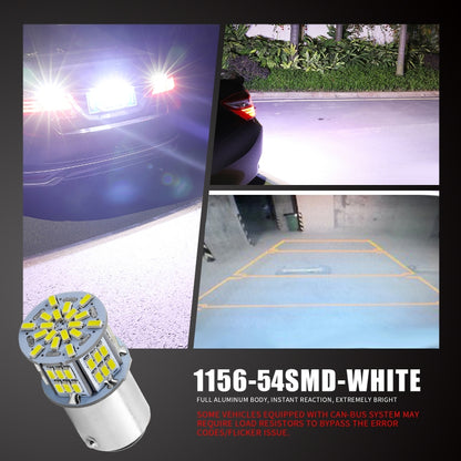 1 Pair E0052 9-14V 1156-54SMD-2835 6000K 1080LM White Light Car Decoding Turn Signal Reversing Light - Arrow Turn Lights by PMC Jewellery | Online Shopping South Africa | PMC Jewellery