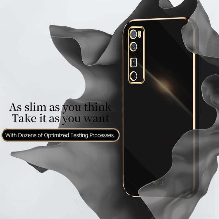 For Huawei nova 7 5G XINLI Straight 6D Plating Gold Edge TPU Shockproof Case(Black) - Huawei Cases by XINLI | Online Shopping South Africa | PMC TechLife