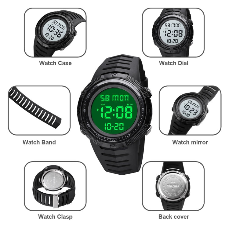 SKMEI 1632 Dual Time Display Luminous Electronic Watch, Support Alarm Clock(Golden White) - free shipping - PMC TechLife - Order now!