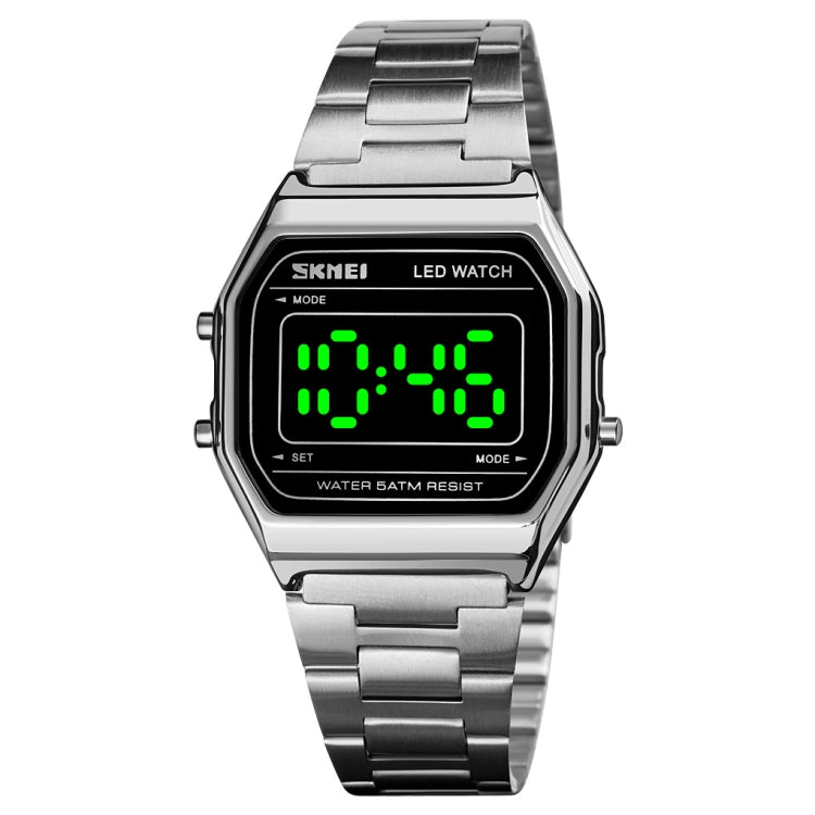 SKMEI 1646 LED Digital Display Luminous Electronic Watch(Silver) - free shipping - PMC TechLife - Order now!