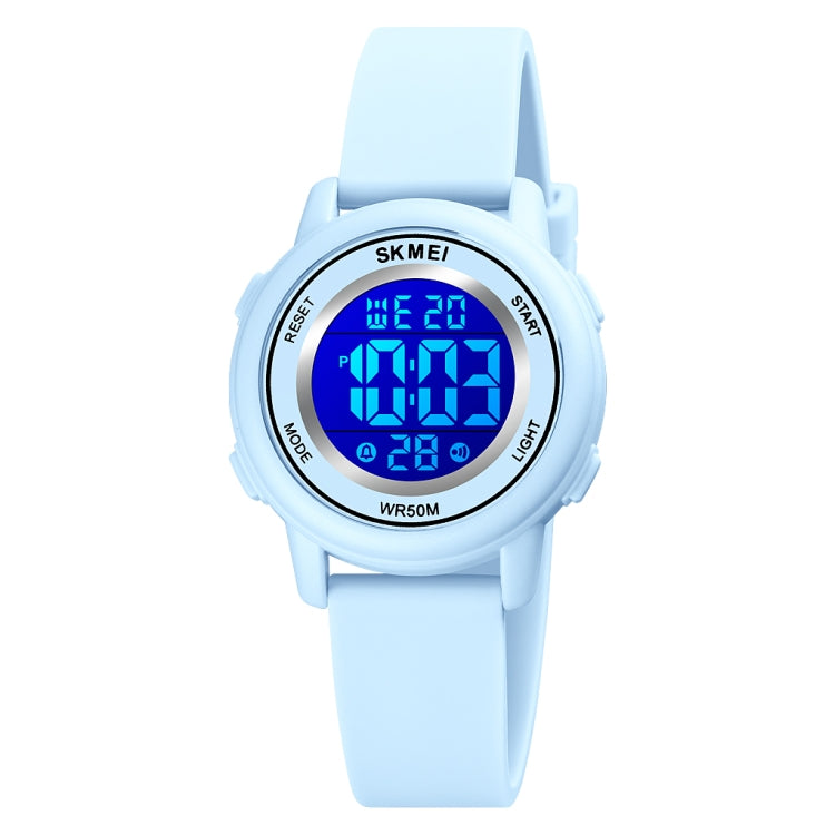 SKMEI 1721 Triplicate Round Dial LED Digital Display Luminous Silicone Strap Electronic Watch(Pink Blue) - free shipping - PMC TechLife - Order now!