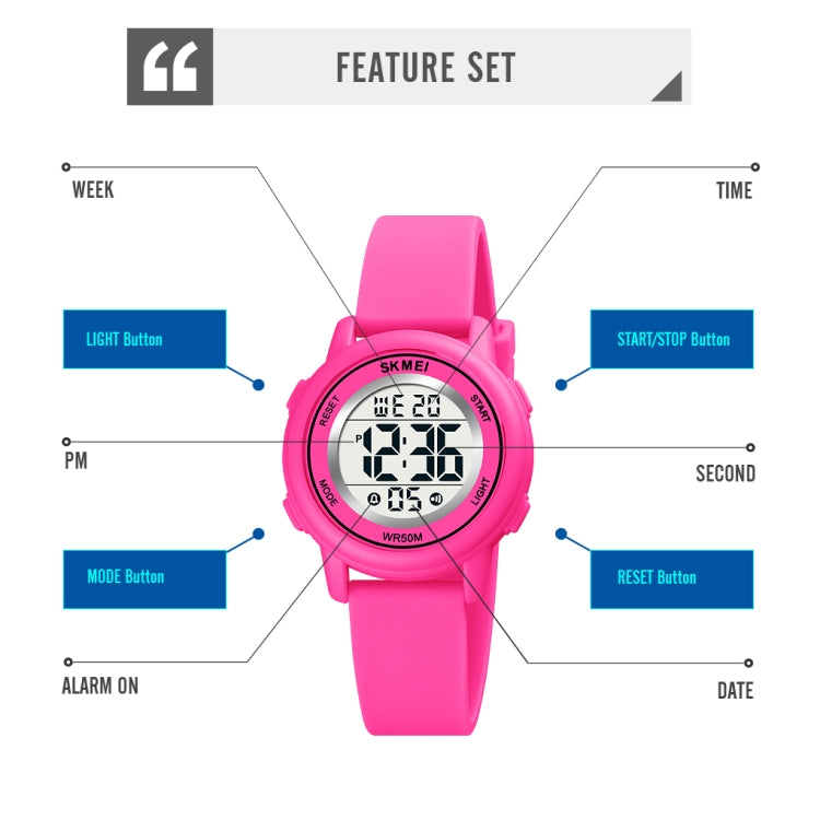 SKMEI 1721 Triplicate Round Dial LED Digital Display Luminous Silicone Strap Electronic Watch(Peach Red) - free shipping - PMC TechLife - Order now!