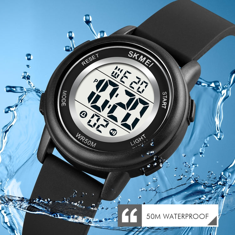 SKMEI 1721 Triplicate Round Dial LED Digital Display Luminous Silicone Strap Electronic Watch(Black) - free shipping - PMC TechLife - Order now!