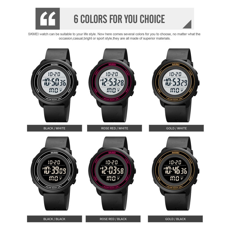 SKMEI 1736 Triplicate Round Dial Timing LED Digital Display Luminous Electronic Watch(Rose Red and White) - free shipping - PMC TechLife - Order now!