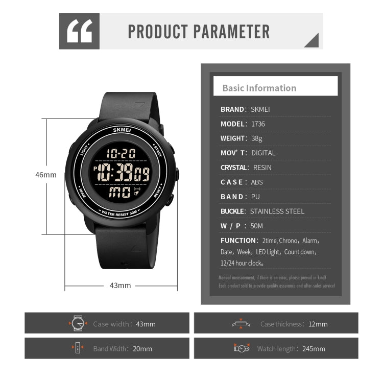 SKMEI 1736 Triplicate Round Dial Timing LED Digital Display Luminous Electronic Watch(Rose Red and White) - free shipping - PMC TechLife - Order now!
