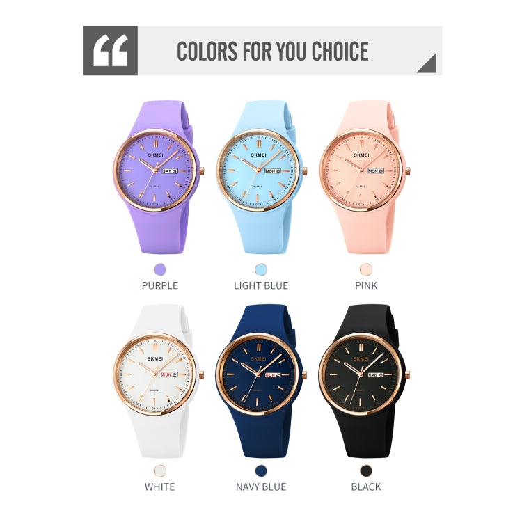 SKMEI 1747 Simple Bar scale Dial Silicone Strap Quartz Watch for Ladies(Navy Blue) - free shipping - PMC TechLife - Order now!
