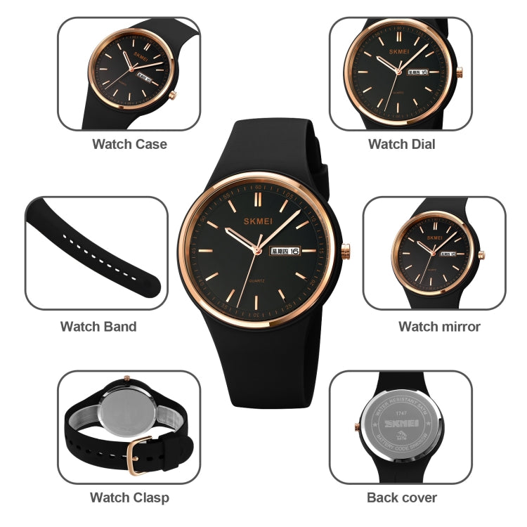 SKMEI 1747 Simple Bar scale Dial Silicone Strap Quartz Watch for Ladies(Navy Blue) - free shipping - PMC TechLife - Order now!