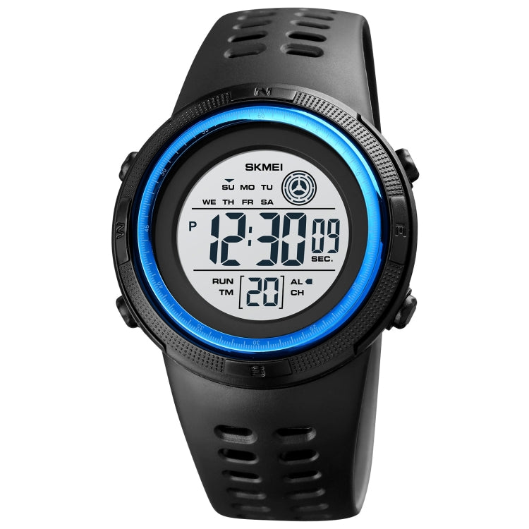SKMEI 1773 Triplicate Round LED Dual Time Digital Display Colorful Backlight Electronic Watch(Blue White) - free shipping - PMC TechLife - Order now!
