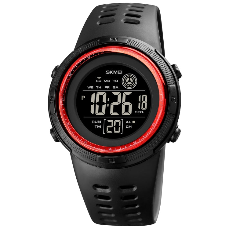 SKMEI 1773 Triplicate Round LED Dual Time Digital Display Colorful Backlight Electronic Watch(Red Black) - free shipping - PMC TechLife - Order now!