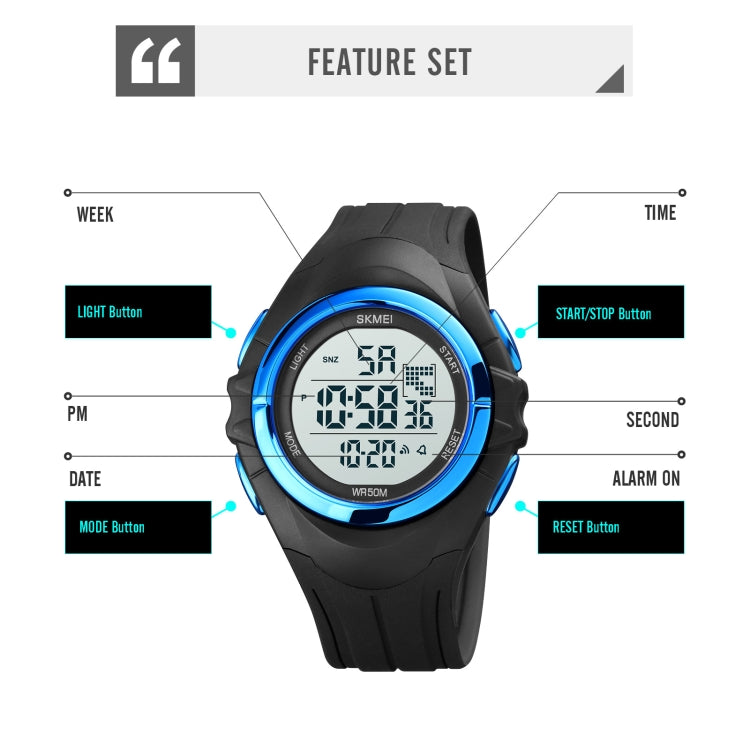 SKMEI 1790 Triplicate Round LED Dual Time Digital Display Luminous Electronic Watch for Men(Black White) - free shipping - PMC TechLife - Order now!