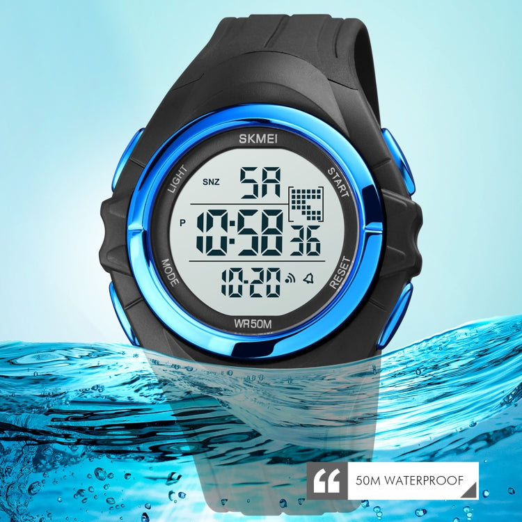 SKMEI 1790 Triplicate Round LED Dual Time Digital Display Luminous Electronic Watch for Men(Blue White) - free shipping - PMC TechLife - Order now!