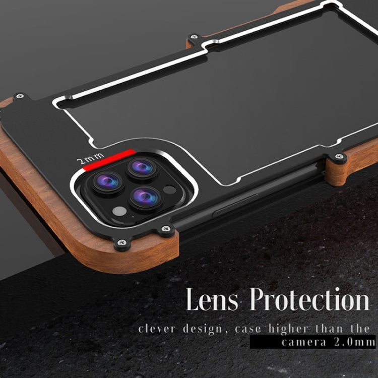 For iPhone 13 Pro R-JUST Ironwood Man Shockproof Metal + Wood Bumper Protective Case - iPhone 13 Pro Cases by R-JUST | Online Shopping South Africa | PMC TechLife | Buy Now Pay Later Mobicred