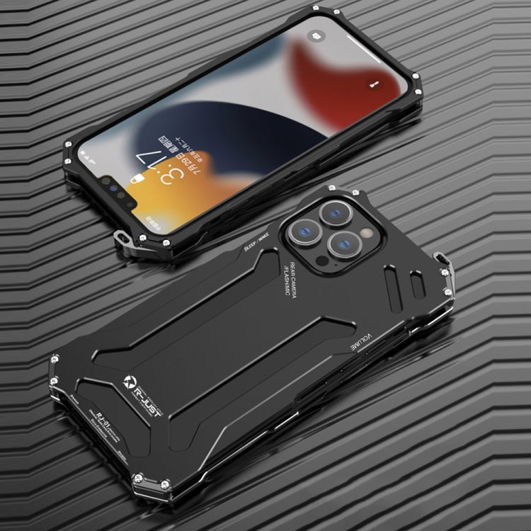 For iPhone 13 Pro Max R-JUST Shockproof Armor Metal Protective Case (Black) - iPhone 13 Pro Max Cases by R-JUST | Online Shopping South Africa | PMC TechLife | Buy Now Pay Later Mobicred