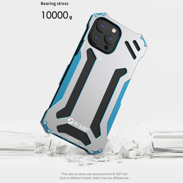 For iPhone 13 Pro Max R-JUST Shockproof Armor Metal Protective Case (Black) - iPhone 13 Pro Max Cases by R-JUST | Online Shopping South Africa | PMC TechLife | Buy Now Pay Later Mobicred