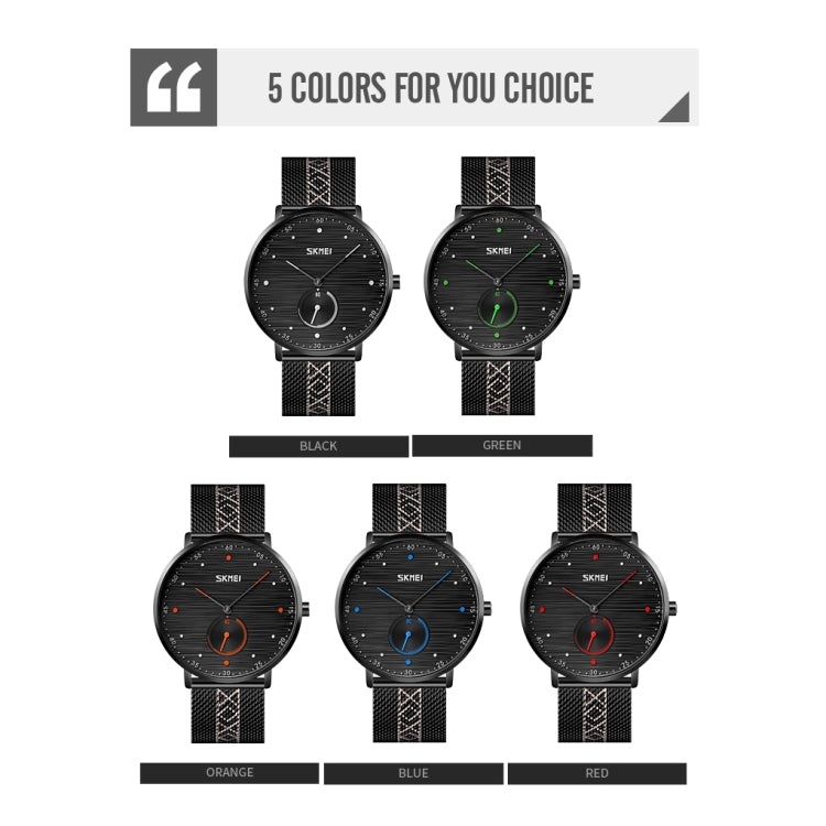 SKMEI 9218 Men Horizontal Striped Arabic Numeral Dial Mesh Belt Quartz Watch(Blue) - free shipping - PMC TechLife - Order now!