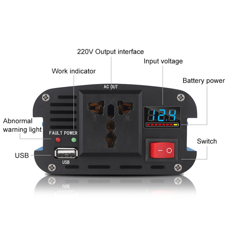 Carmaer 500W Car Smart Multi-function Digital Display Inverter Household Power Converter, Specification:36V to 220V - Modified Square Wave by PMC Jewellery | Online Shopping South Africa | PMC Jewellery | Buy Now Pay Later Mobicred