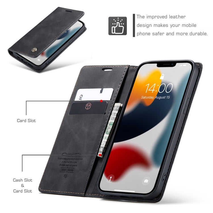 For iPhone 13 Pro CaseMe-013 Multifunctional Retro Frosted Horizontal Flip Leather Case with Card Slot & Holder & Wallet (Black) - iPhone 13 Pro Cases by CaseMe | Online Shopping South Africa | PMC Jewellery | Buy Now Pay Later Mobicred