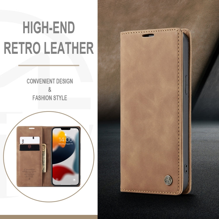 For iPhone 13 Pro CaseMe-013 Multifunctional Retro Frosted Horizontal Flip Leather Case with Card Slot & Holder & Wallet (Brown) - iPhone 13 Pro Cases by CaseMe | Online Shopping South Africa | PMC Jewellery | Buy Now Pay Later Mobicred